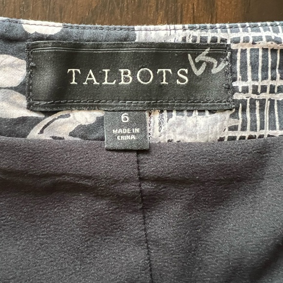 Talbots Black/Grey/White Bird Cages/Floral/Branches Print A-Line Skirt - Picture 2 of 14